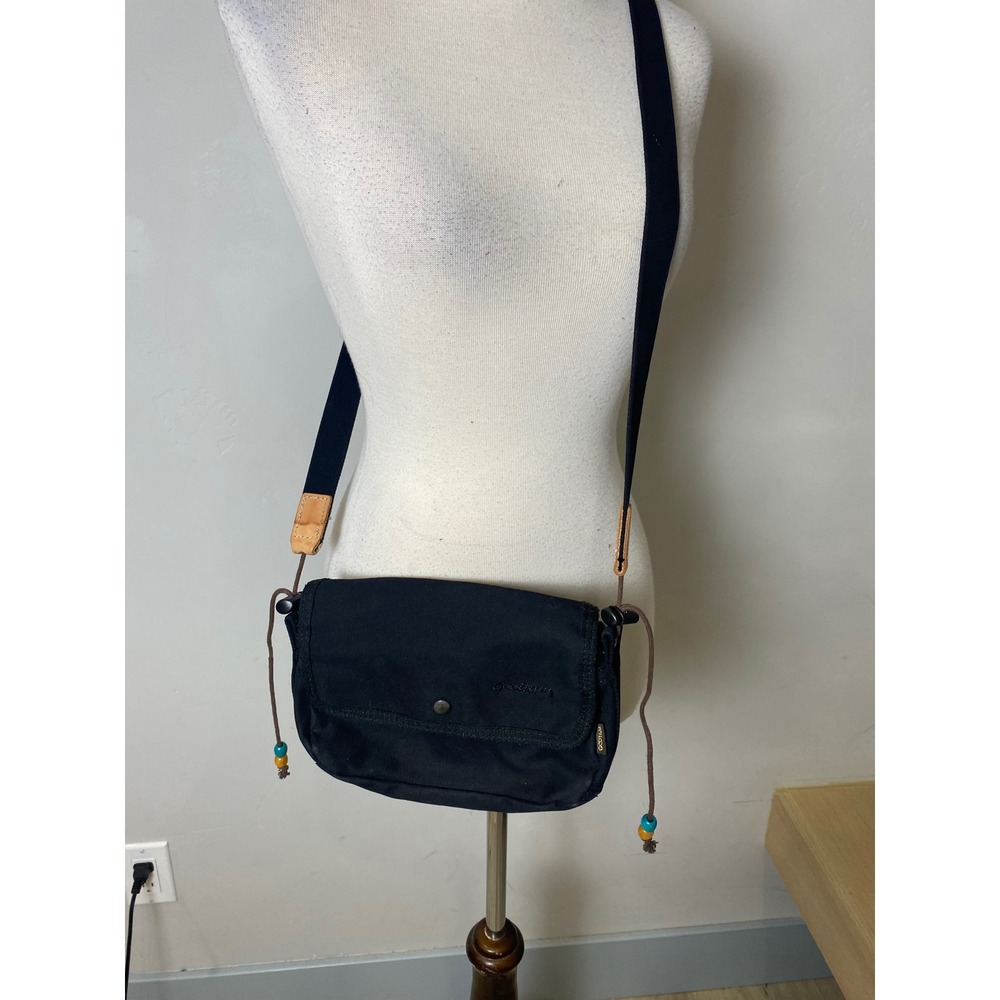 Gootium Black Canvas Crossbody Bag Small Messenger‎ Travel Purse with Beads